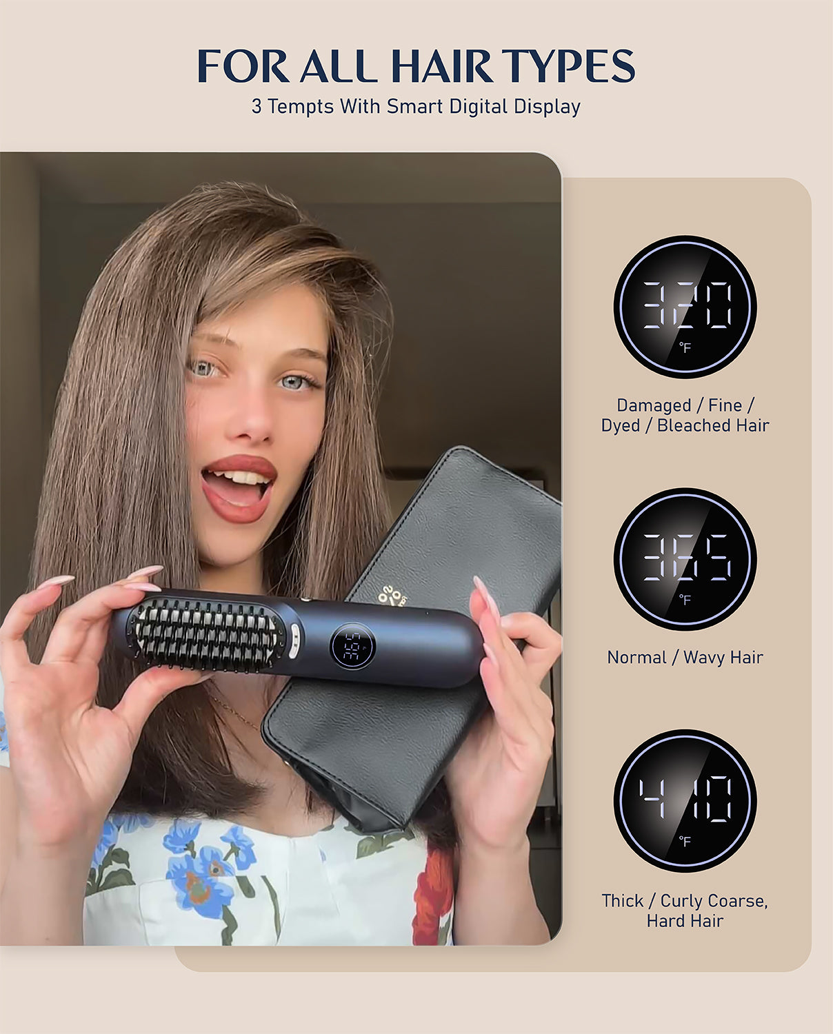 I10 Apex Portable Hair Straightener Brush - Midnight Blue