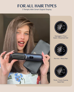I10 Apex Portable Hair Straightener Brush - Midnight Blue