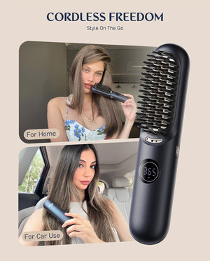 I10 Apex Portable Hair Straightener Brush - Midnight Blue