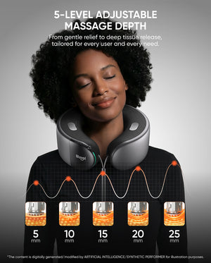 Bluvol Nest 10 Ultra Cordless Heated Neck Massager-Grey
