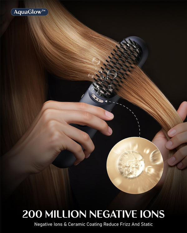 I10 Apex Portable Hair Straightener Brush - Midnight Blue