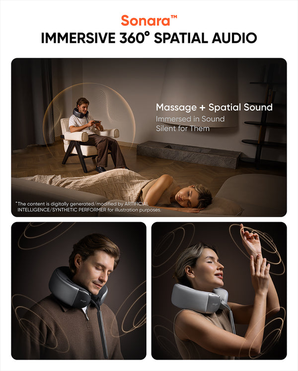 Bluvol Nest 10 Ultra Cordless Heated Neck Massager-Grey