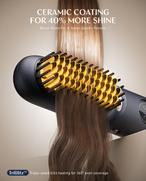 I10 Apex Portable Hair Straightener Brush - Midnight Blue