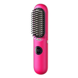 I10 Apex Portable Hair Straightener Brush - Pink