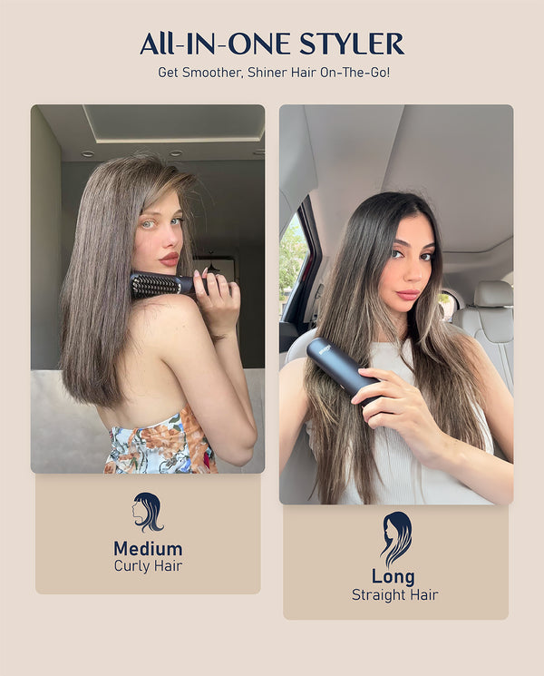 I10 Apex Portable Hair Straightener Brush - Midnight Blue