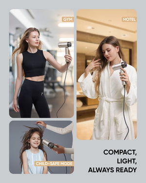 Bluvol T10 Apex Foldable Travel Hair Dryer-Midnight